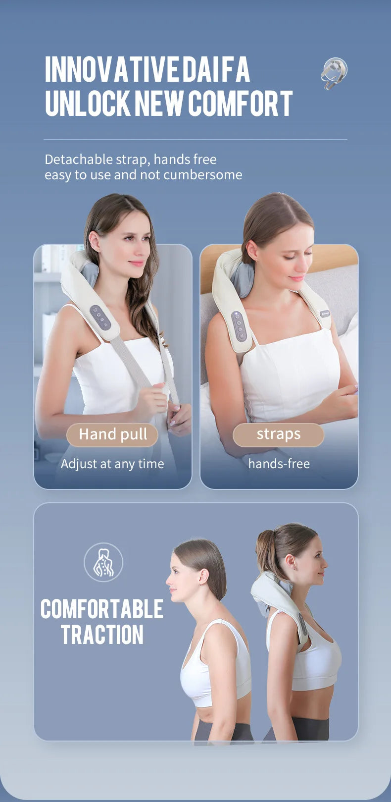 Portable Neck & Shoulder Massager – Heated Therapy & Relaxation