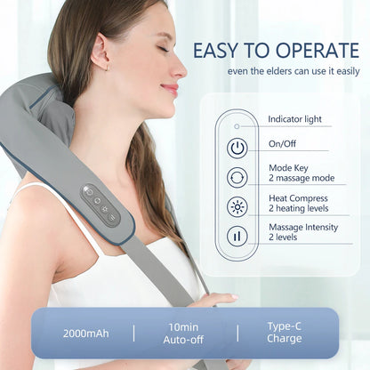 Portable Neck & Shoulder Massager – Heated Therapy & Relaxation