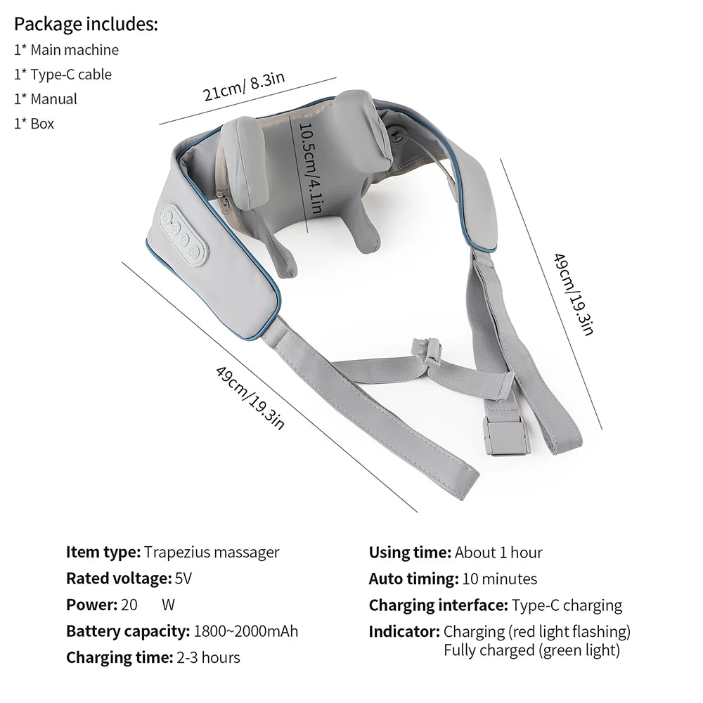 Portable Neck & Shoulder Massager – Heated Therapy & Relaxation