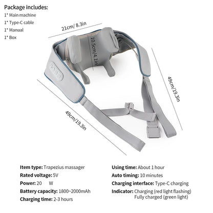 Portable Neck & Shoulder Massager – Heated Therapy & Relaxation