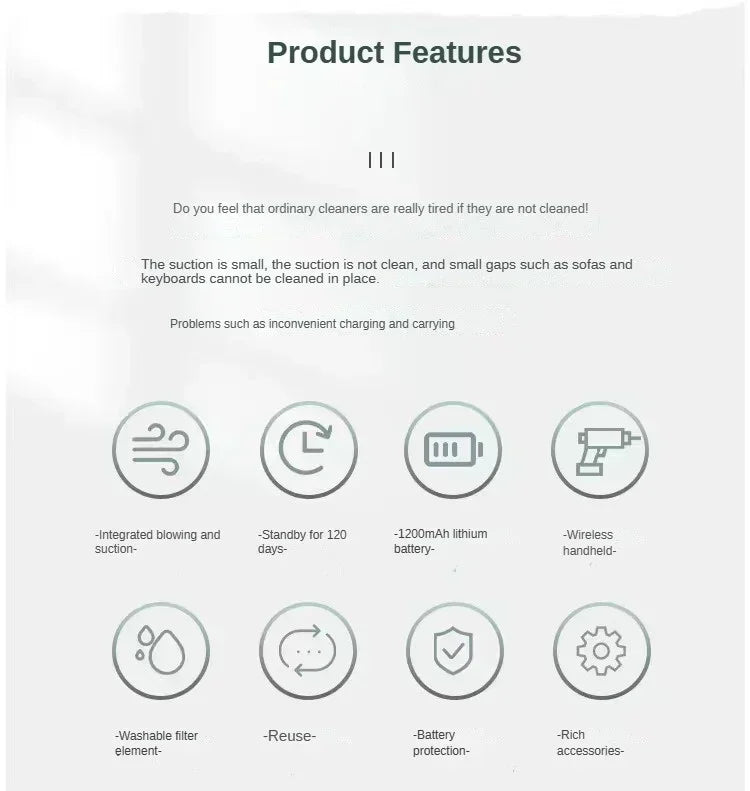 Xiaomi 4-in-1 Wireless Vacuum Cleaner – 2900000Pa Powerful Suction & Blower for Home & Car