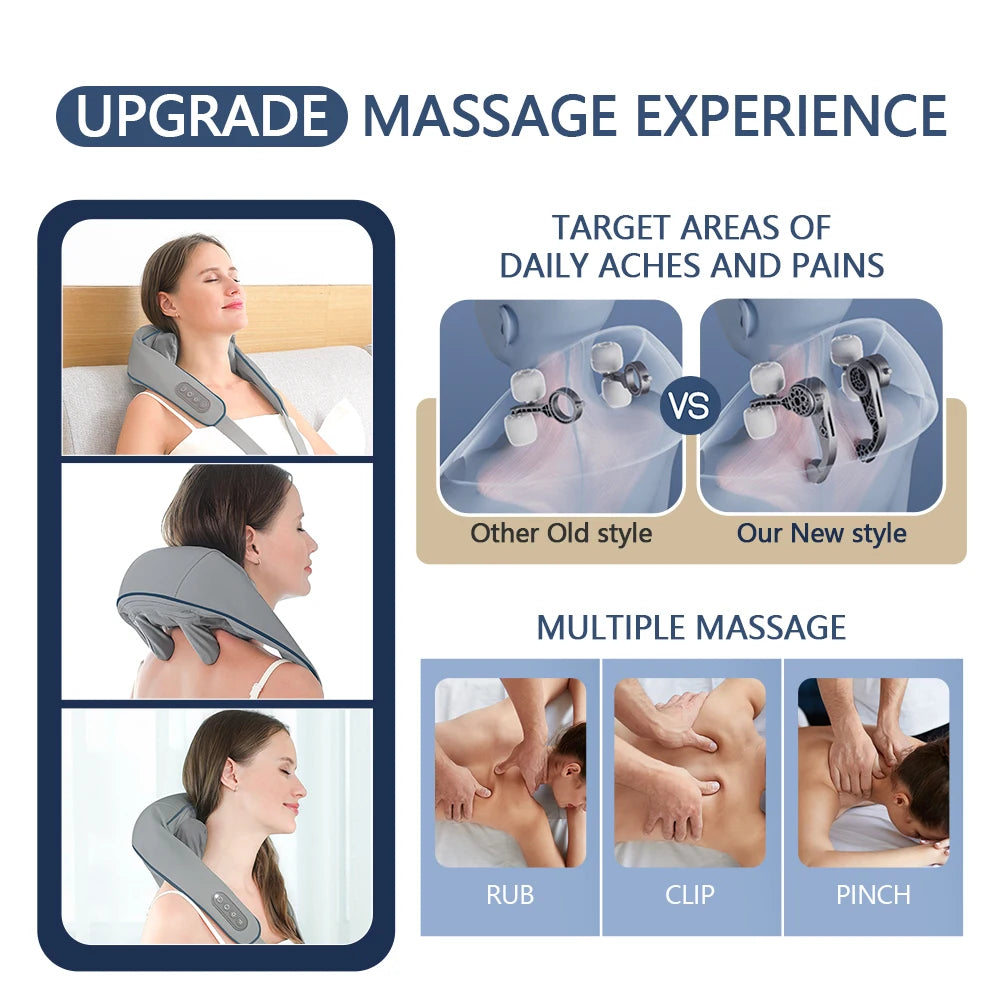 Portable Neck & Shoulder Massager – Heated Therapy & Relaxation